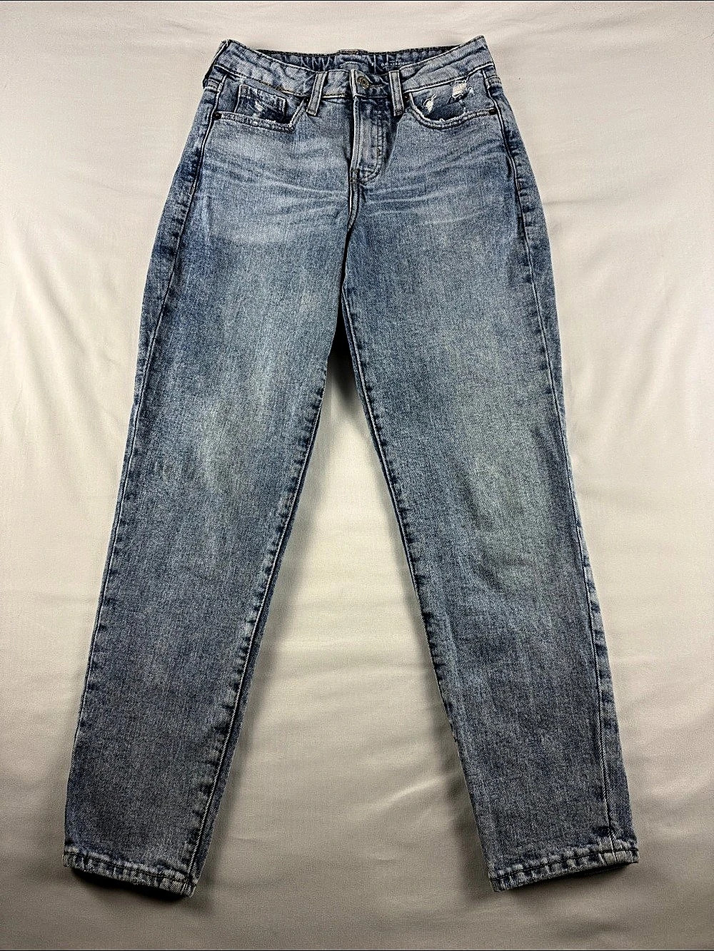 Old Navy OG Straight High Rise Jeans Women’s 2 Light Wash Distressed